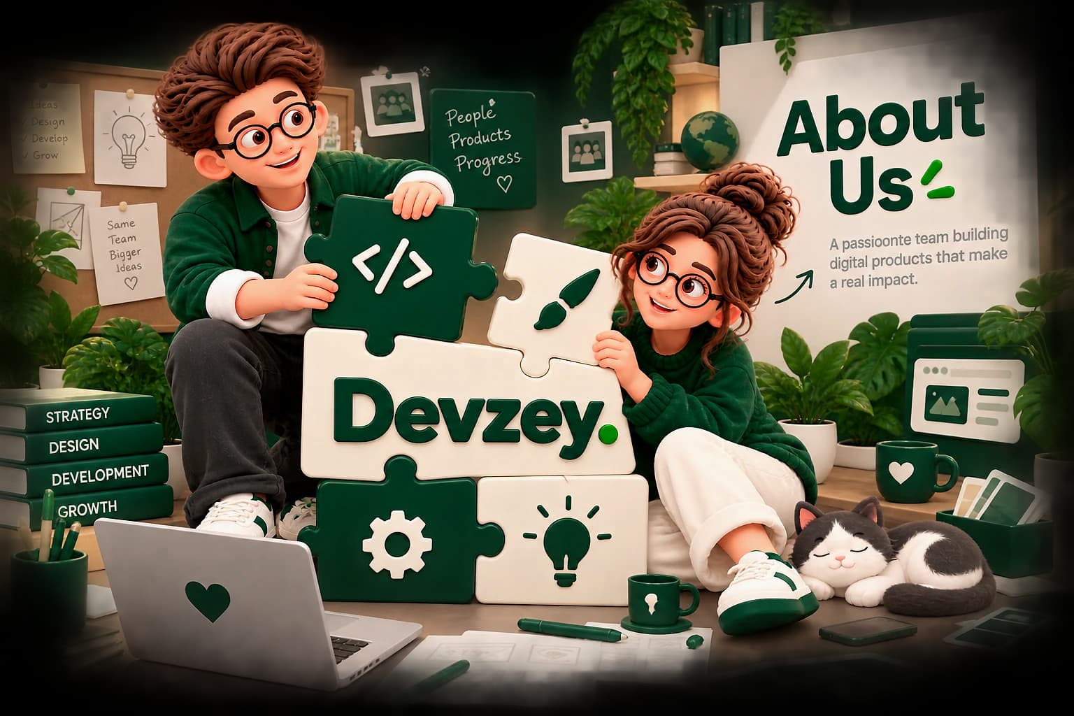The Devzey team at work in the studio