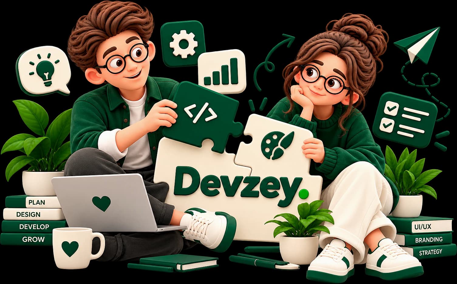 Devzey developers planning, designing and developing a product